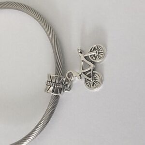 Silver Bicycle Dangle Charm for Pandora‎ Style Bracelet